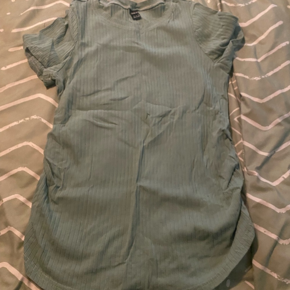 SOLD 5 FOR 20 BUNDLE FOR OFFER SHEIN light green maternity ribbed top